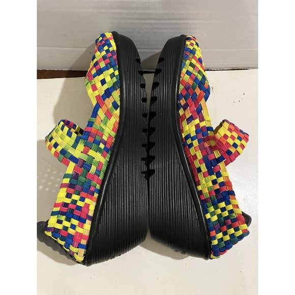 Rock Spring women size 9.5 Multi/neon elastic slip on Wedge Heel shoes - Picture 6 of 8